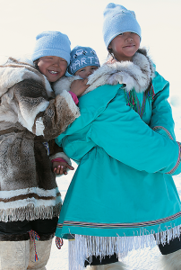 Sisters wearing Amauti